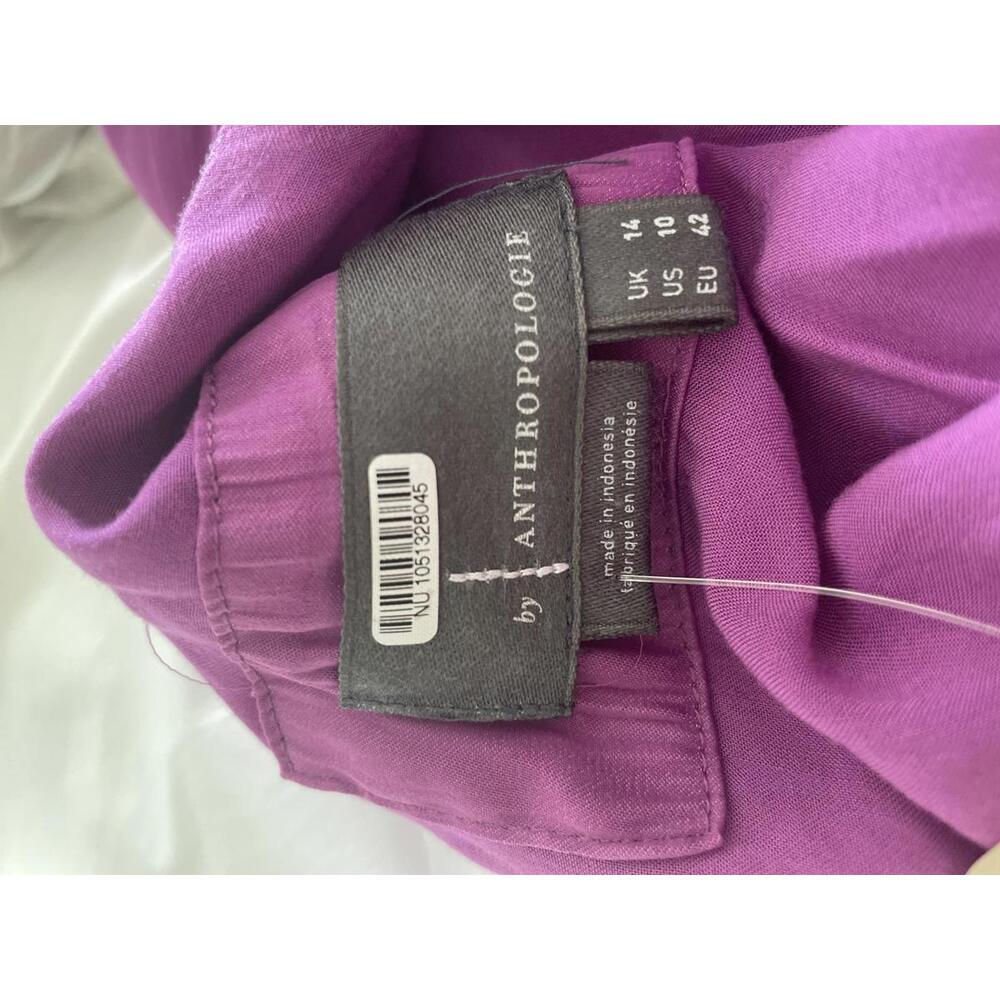 Anthropologie - Chic V-neck Short Purple Mini Dress with Flowy Sleeve, size 10 - Picture 12 of 12